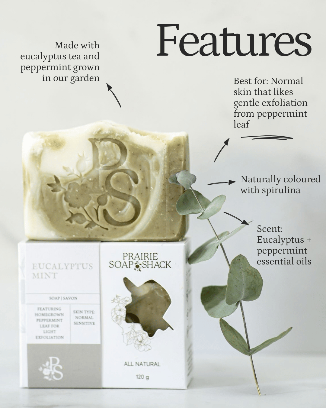 Eucalyptus Mint Soap with Exfoliating Peppermint
