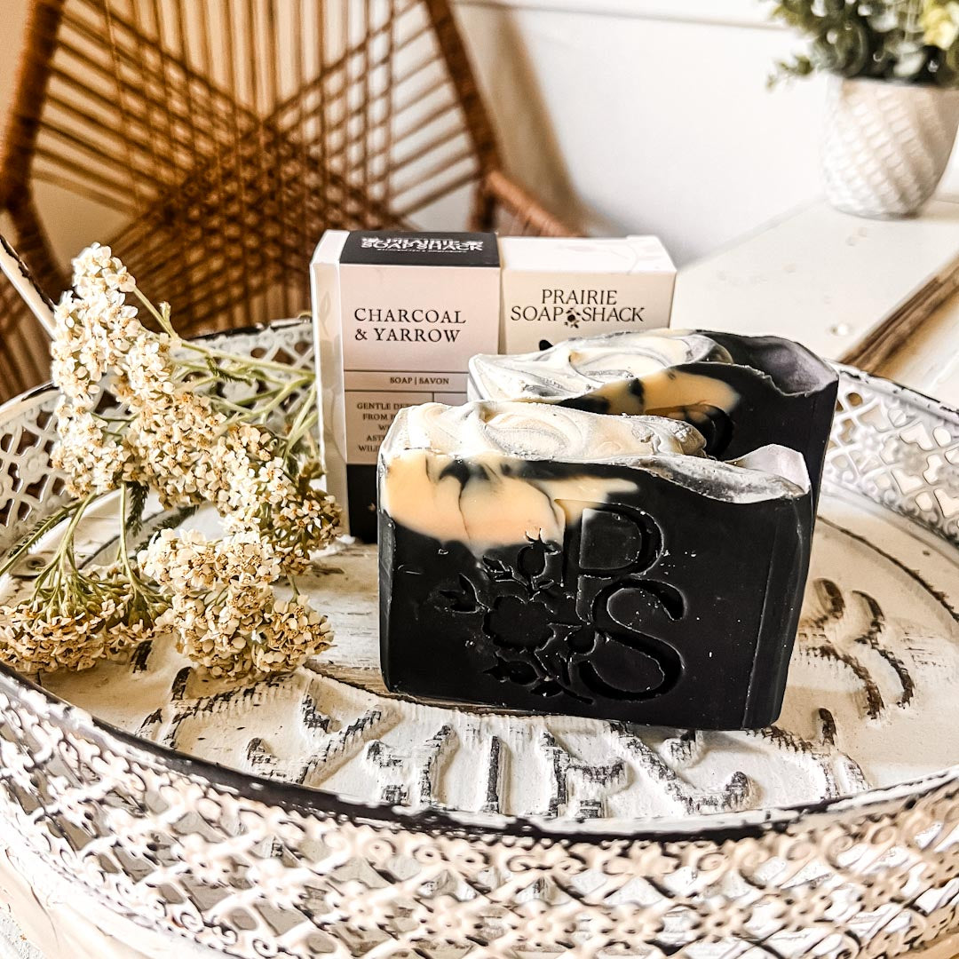 Charcoal & Yarrow Soap with Lemongrass, Rosemary and Tea Tree