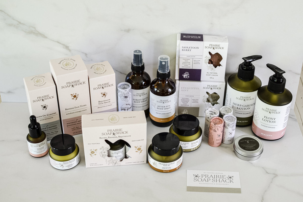 prairie soap shack skin care collection