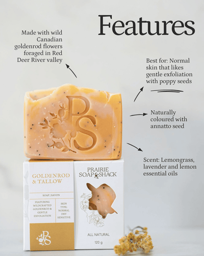 Goldenrod &amp; Tallow Soap with Lemongrass, Lemon and Lavender