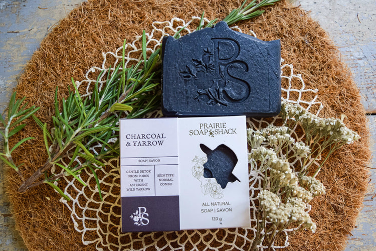 Charcoal & Yarrow Soap with Basil, Rosemary and Tea Tree