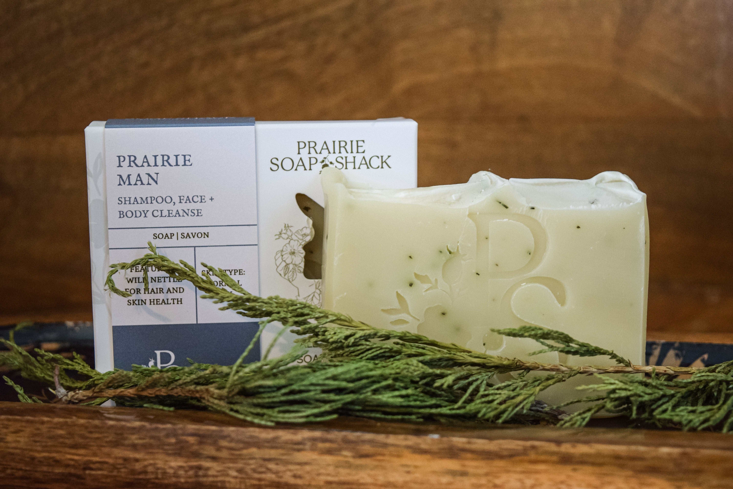 Prairie Man Bar – 3-in-1 Clean with Cedar &amp; Nettle