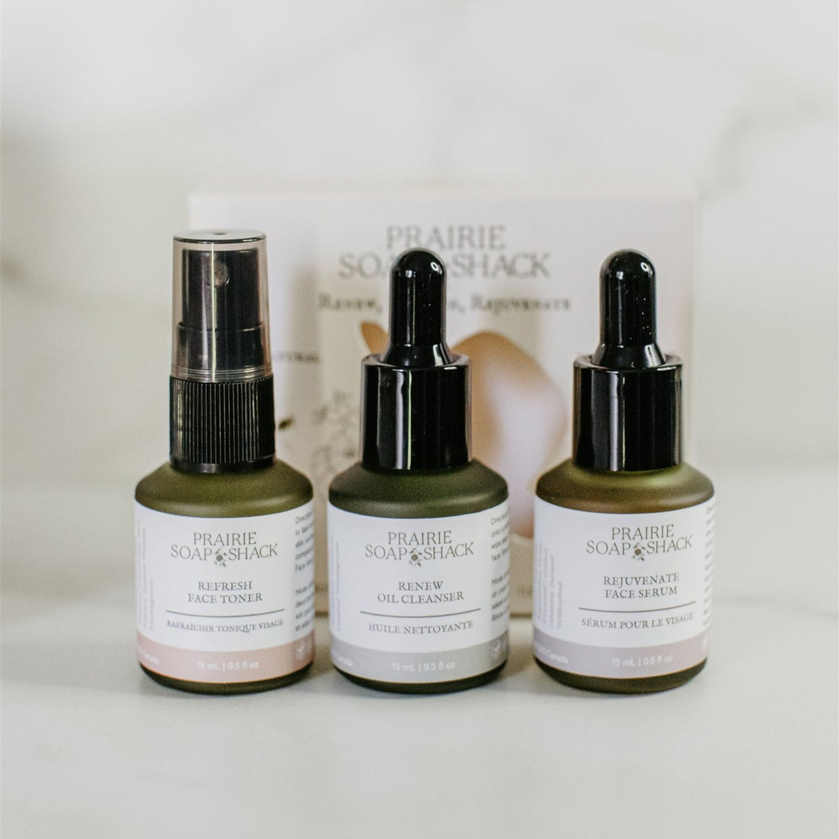 Mini Skincare Trio – Cleanser, Toner &amp; Serum
