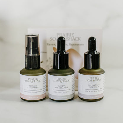 Mini Skincare Trio – Cleanser, Toner &amp; Serum