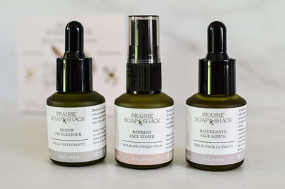Mini Skincare Trio – Cleanser, Toner &amp; Serum