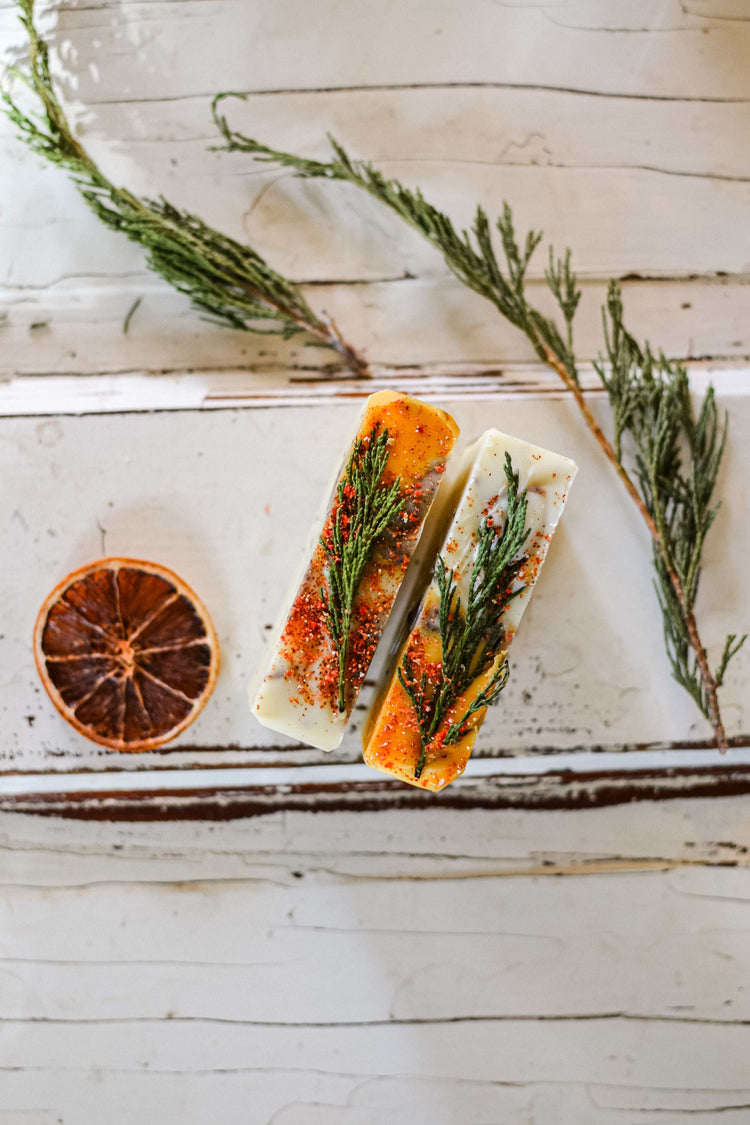 Juniper & Cranberry Soap with Orange and Cranberry Seeds
